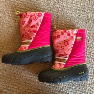 Sorel Girls Pink Floral Snow Boots